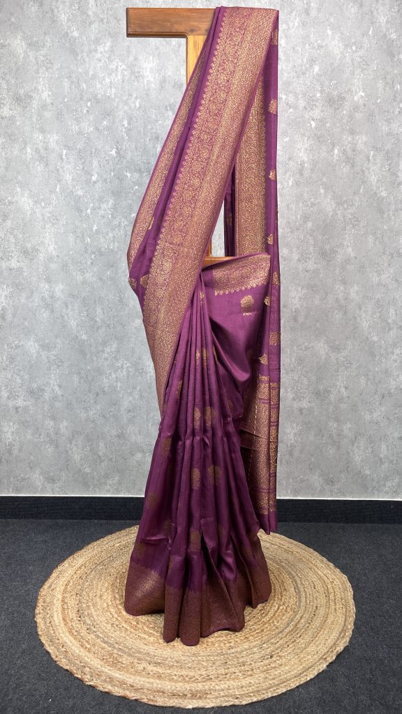 SEMI TUSSAR RAW SILK BANARASI SAREE