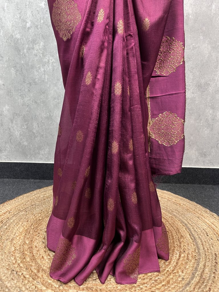 SEMI TUSSAR RAW SILK BANARASI SAREE - Image 3