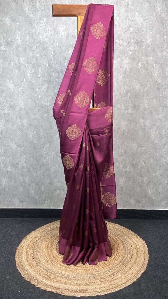 SEMI TUSSAR RAW SILK BANARASI SAREE