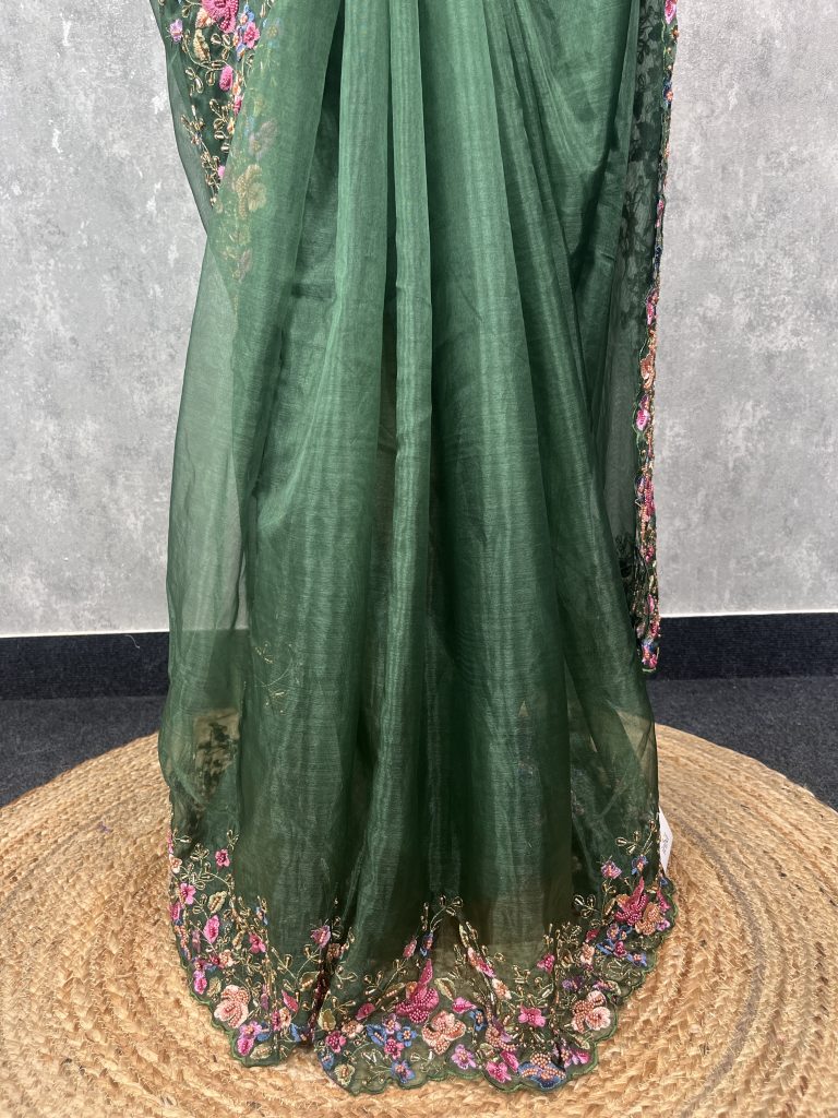 ORGANZA HAND EMBROIDERY SAREE - Image 3