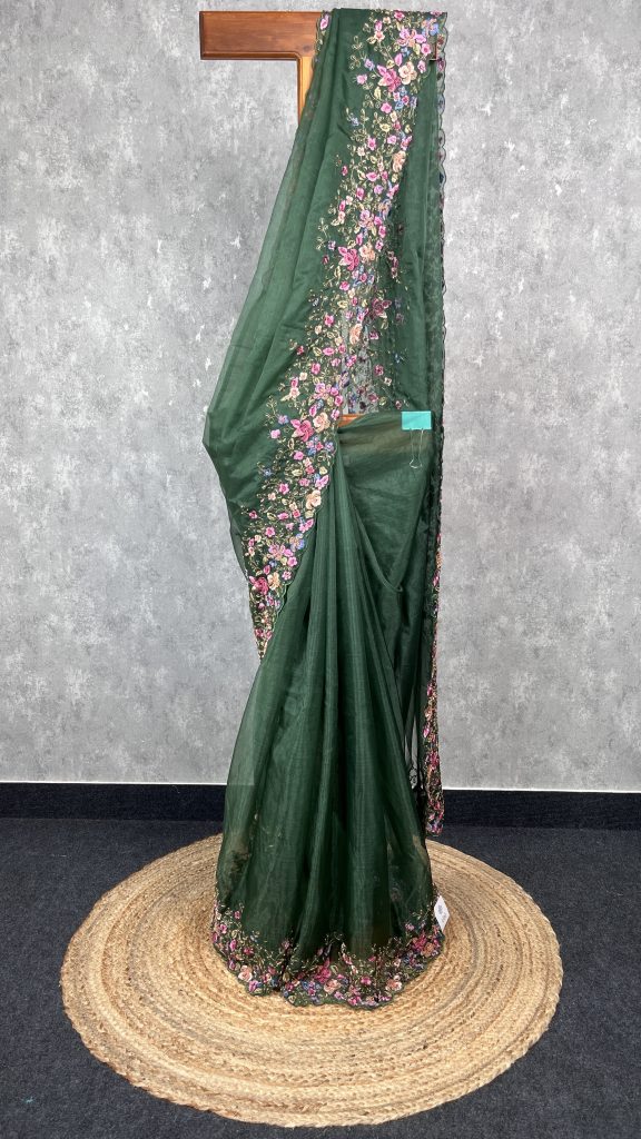 ORGANZA HAND EMBROIDERY SAREE