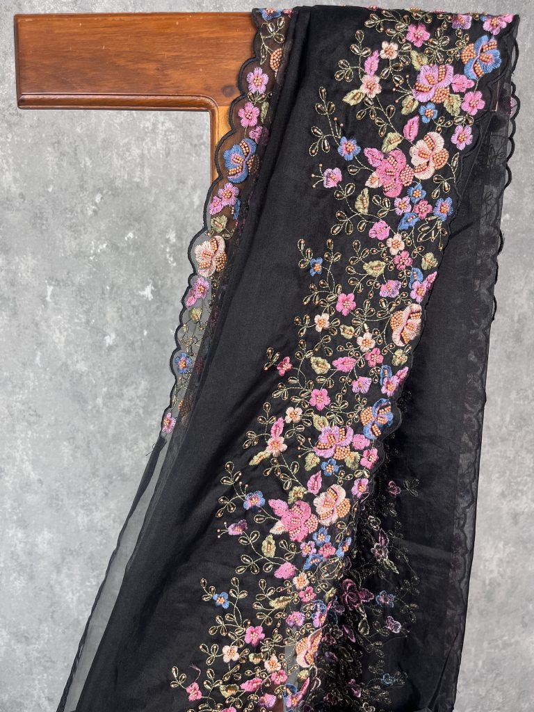 ORGANZA HAND EMBROIDERY SAREE - Image 2