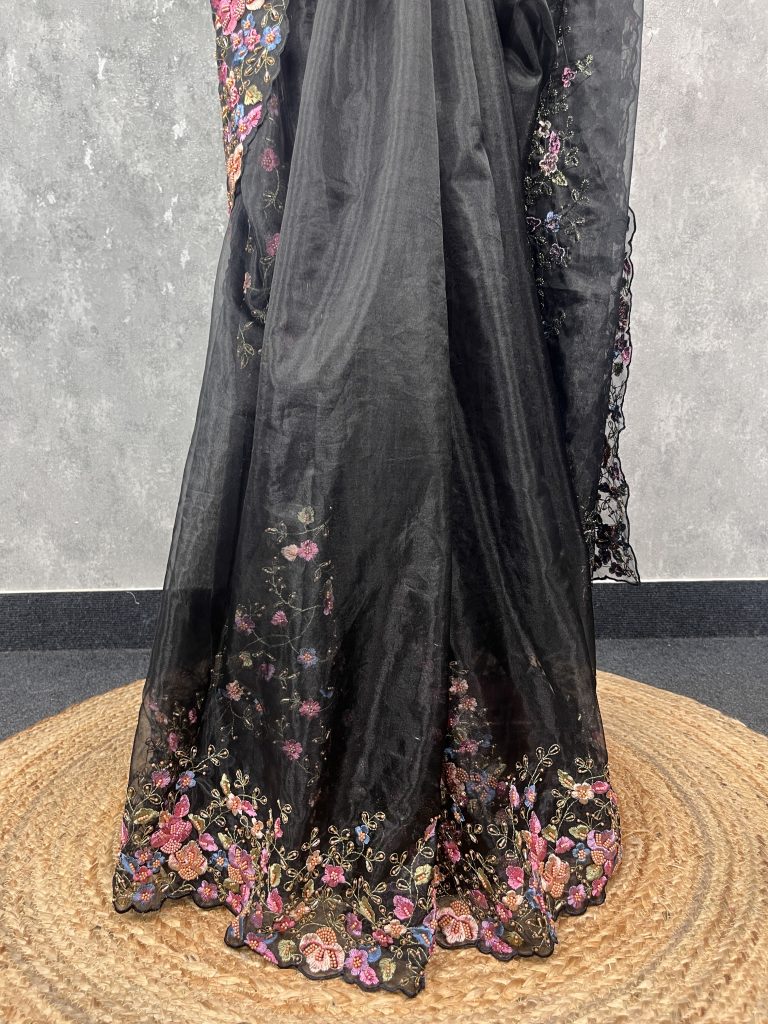 ORGANZA HAND EMBROIDERY SAREE - Image 3