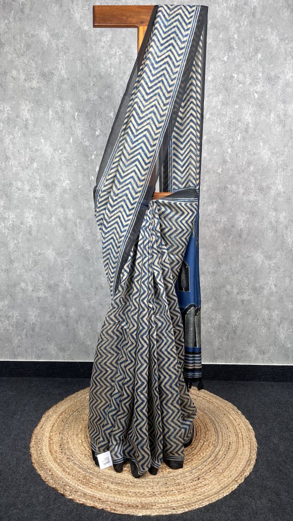 SEMI LINEN PRINTED SAREE