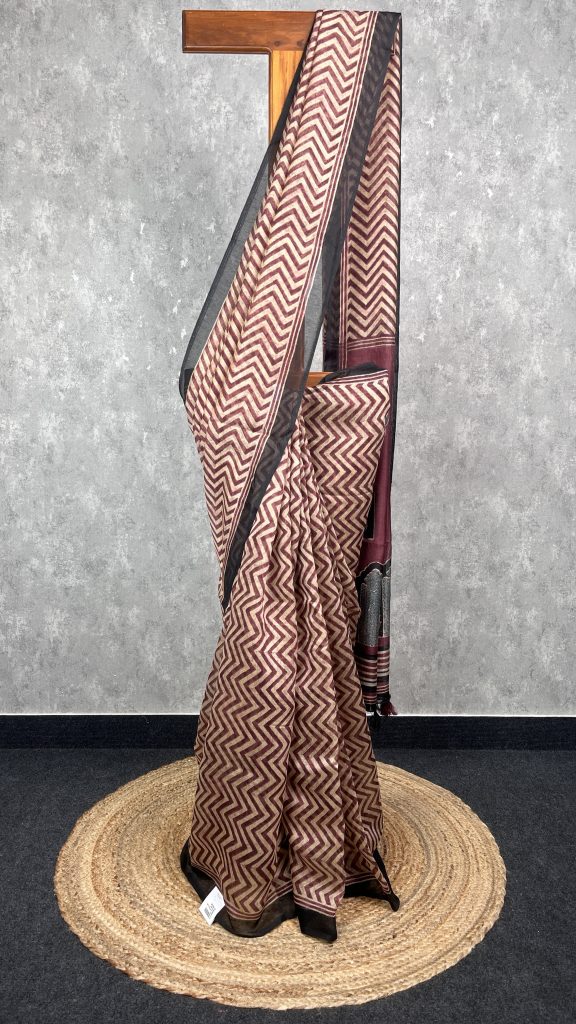 SEMI LINEN PRINTED SAREE