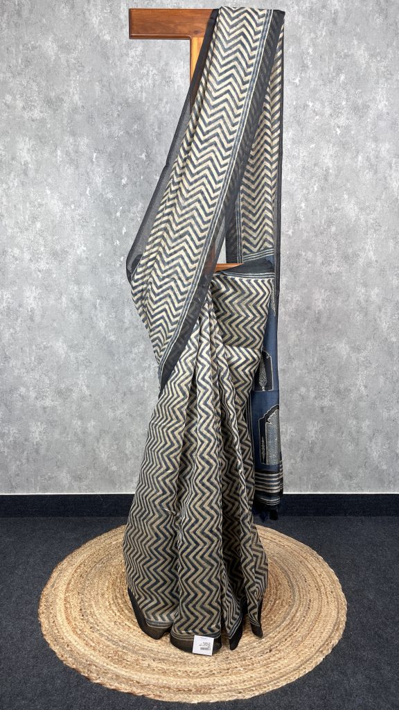 SEMI LINEN PRINTED SAREE