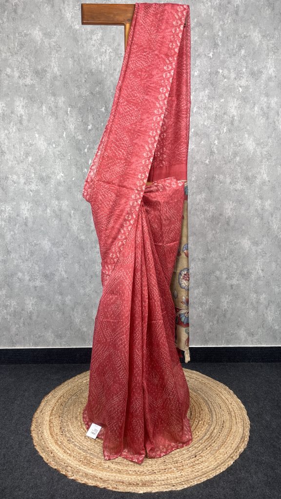 SEMI LINEN PRINTED SAREE