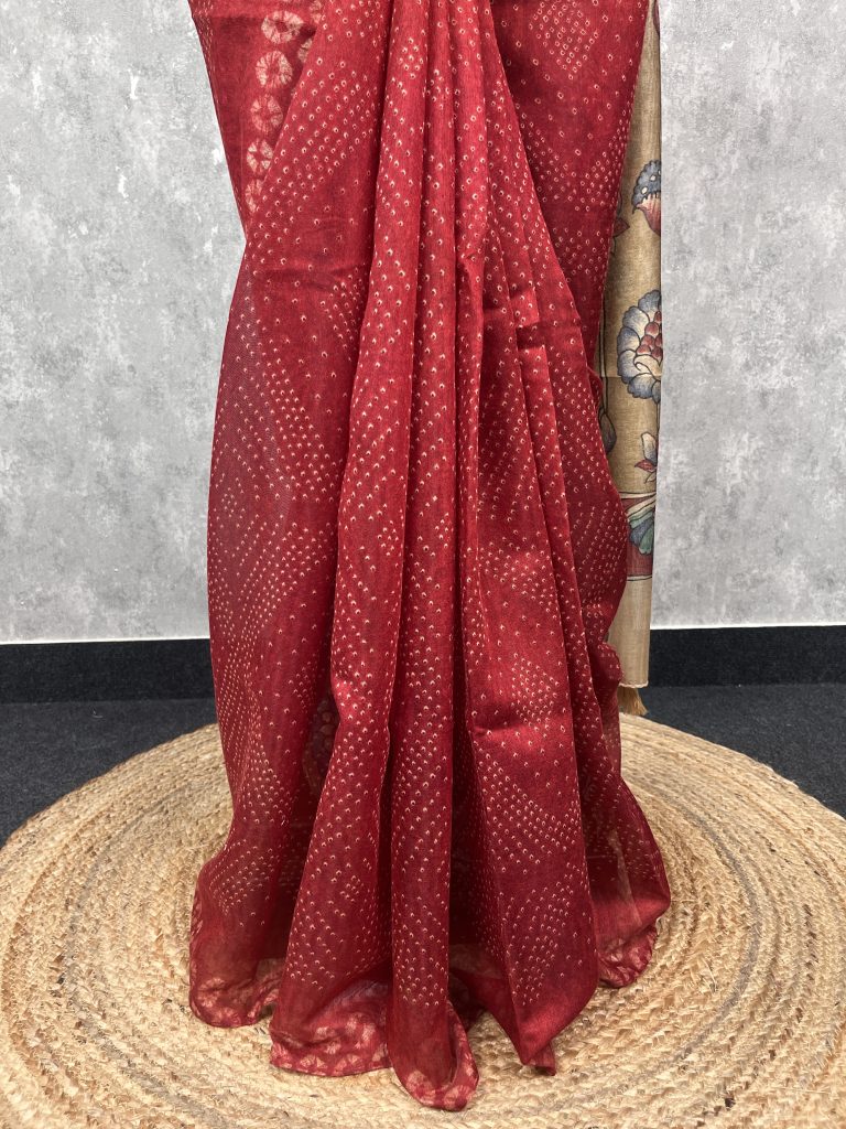 SEMI LINEN PRINTED SAREE - Image 3