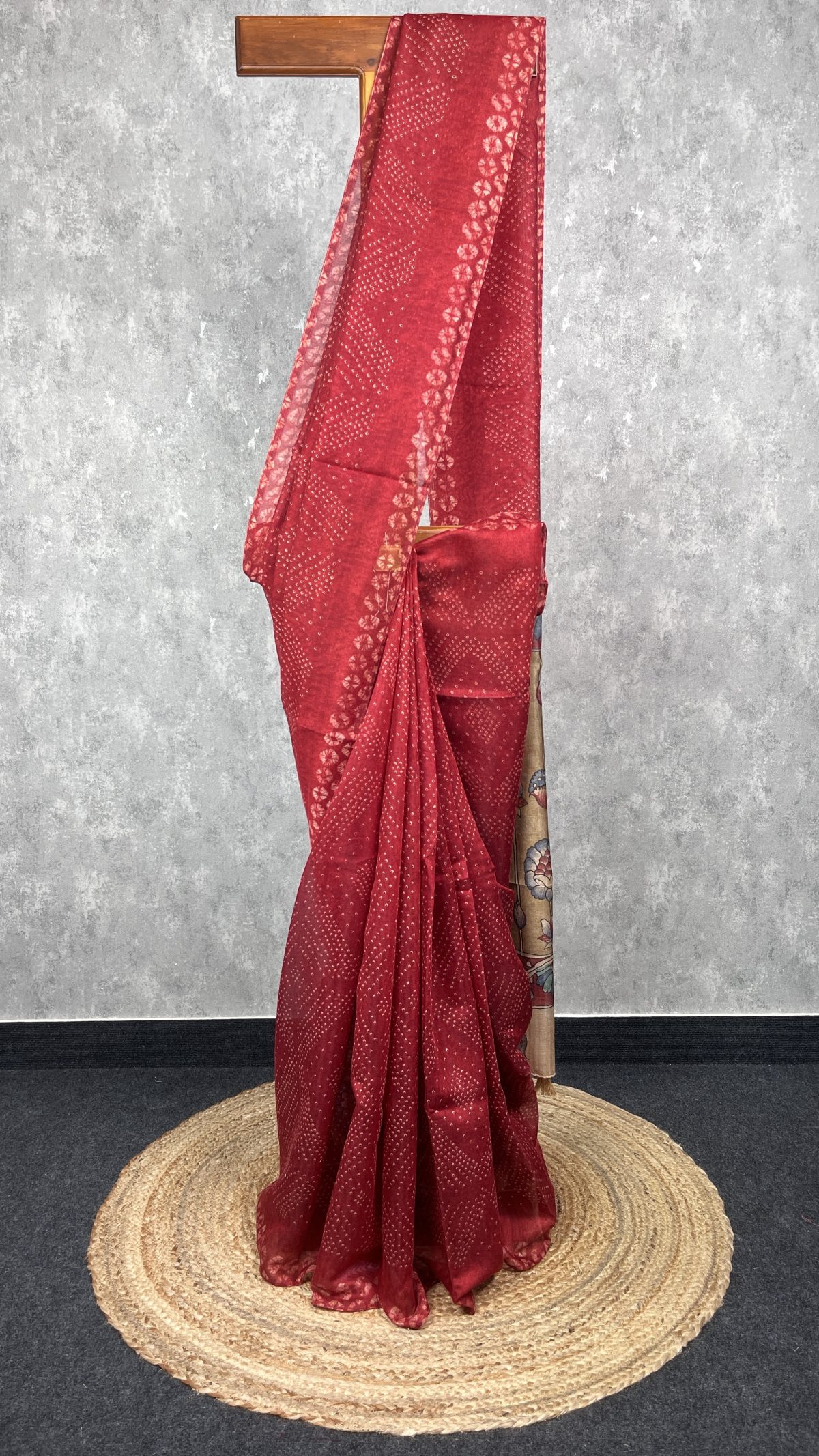 SEMI LINEN PRINTED SAREE