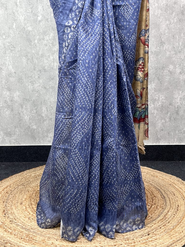 SEMI LINEN PRINTED SAREE - Image 3