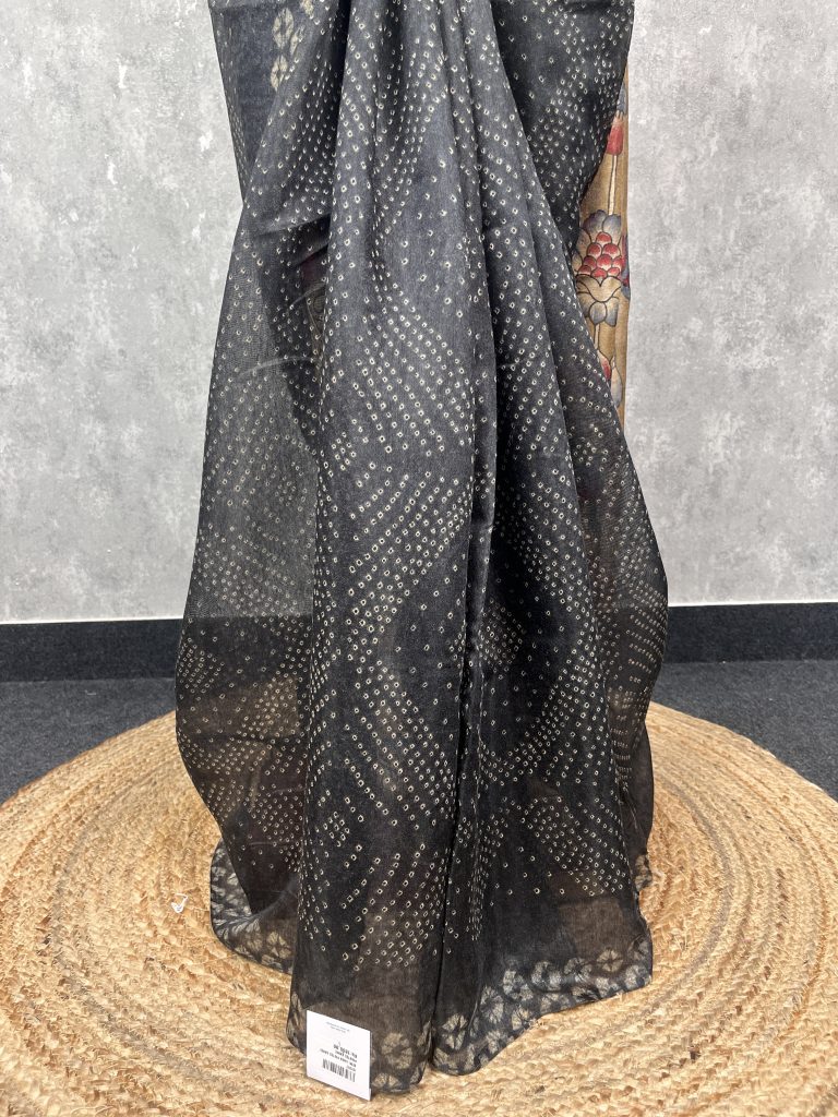 SEMI LINEN PRINTED SAREE - Image 3