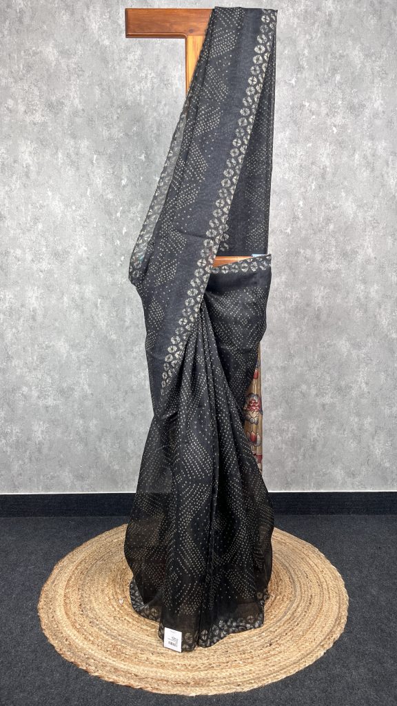 SEMI LINEN PRINTED SAREE