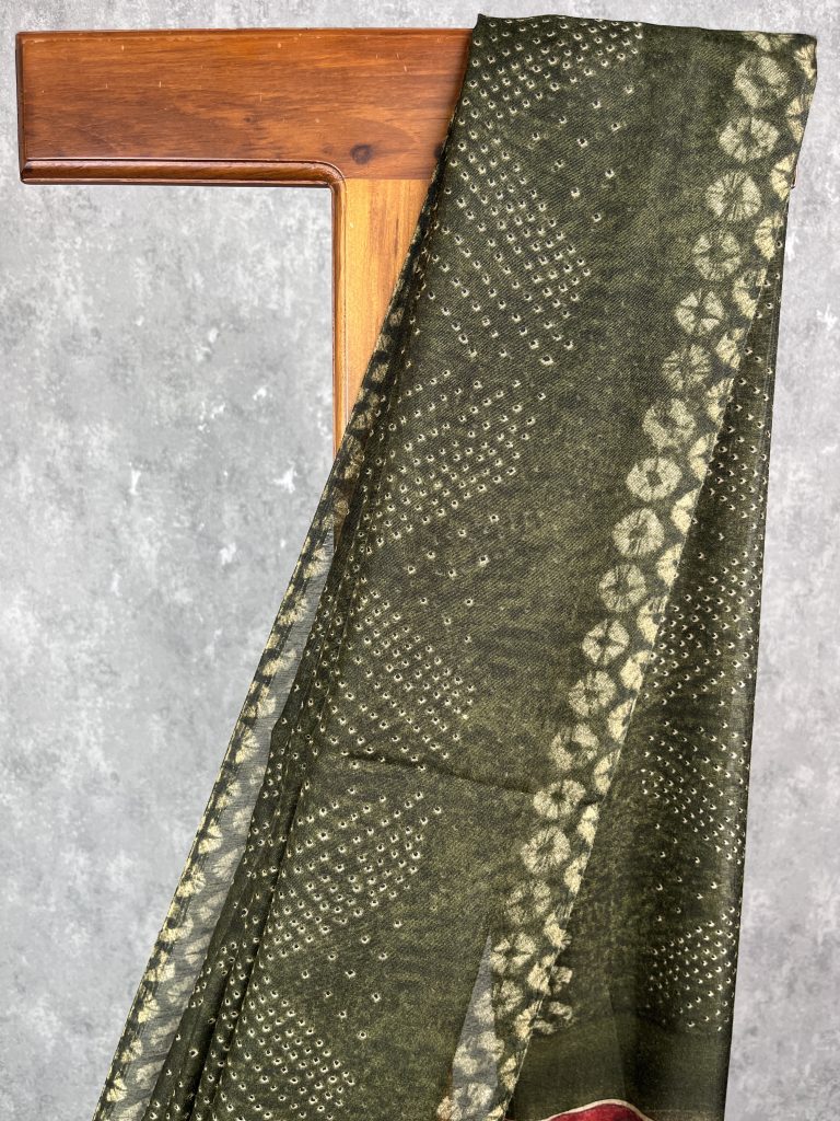 SEMI LINEN PRINTED SAREE - Image 2