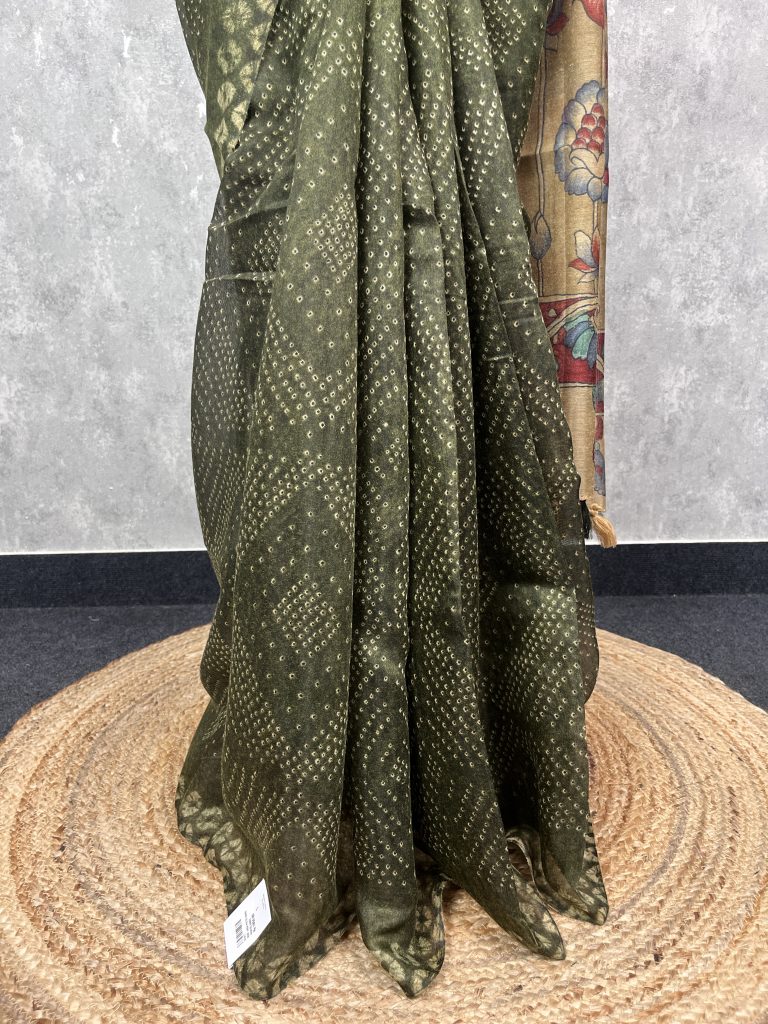 SEMI LINEN PRINTED SAREE - Image 3