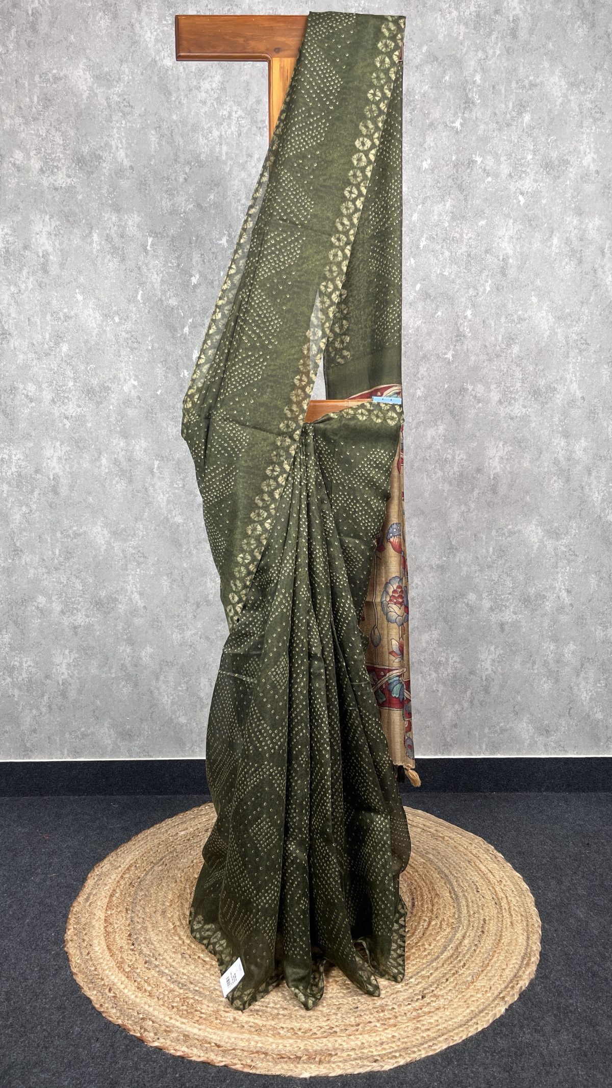 SEMI LINEN PRINTED SAREE