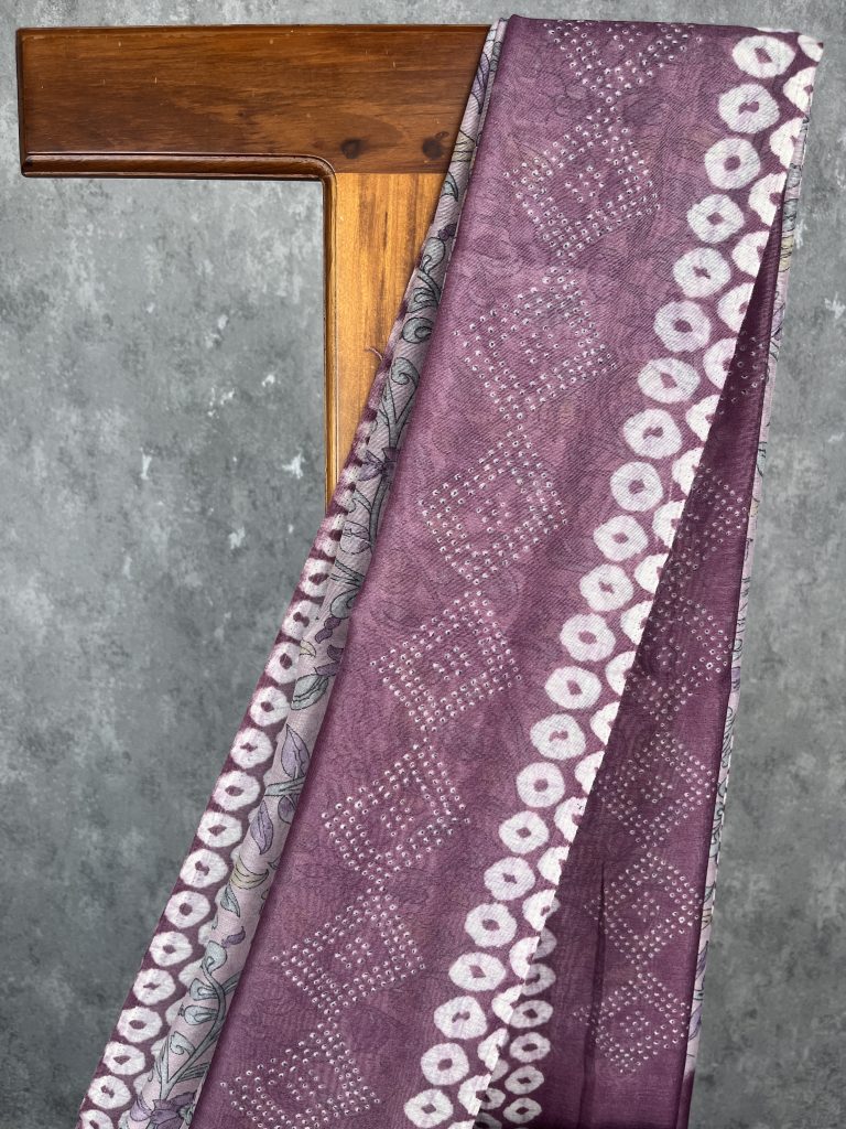 SEMI LINEN PRINTED SAREE - Image 2