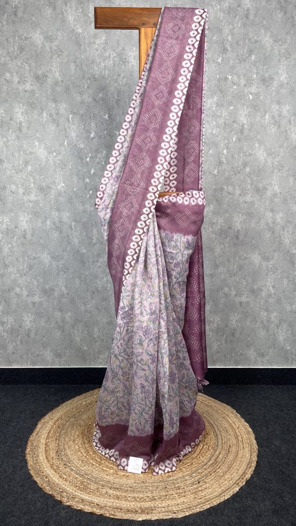 SEMI LINEN PRINTED SAREE