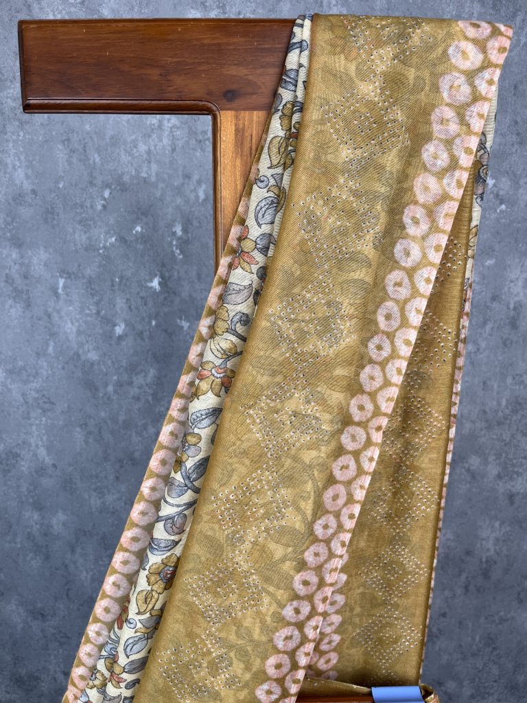 SEMI LINEN PRINTED SAREE - Image 2