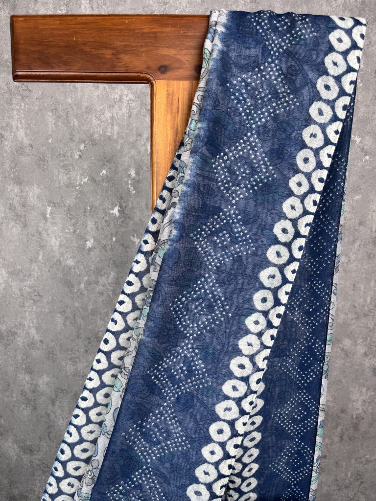 SEMI LINEN PRINTED SAREE - Image 2