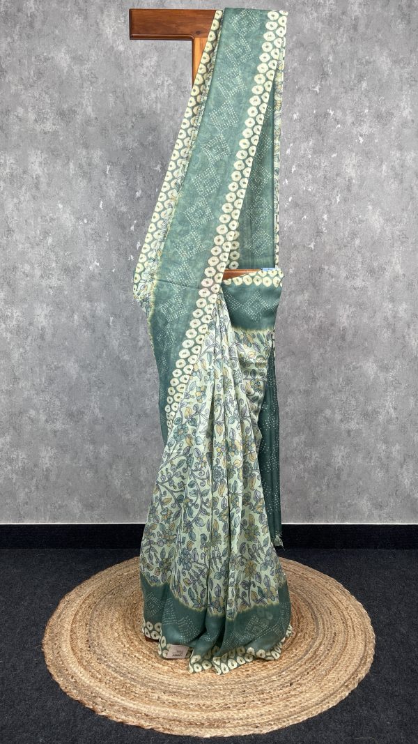 SEMI LINEN PRINTED SAREE