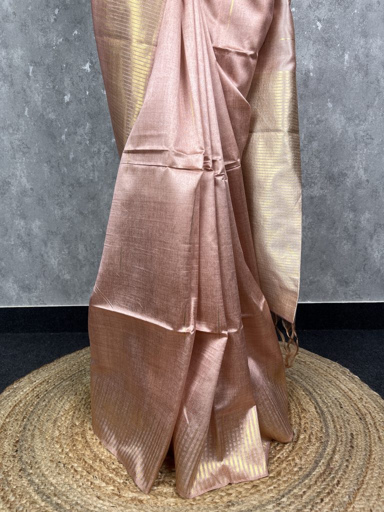 SEMI TUSSAR SILK WEAVING BANARASI SAREE - Image 3