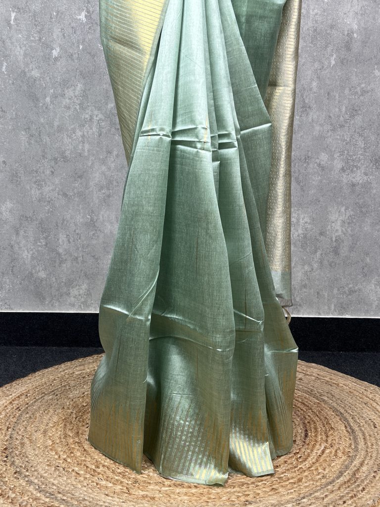SEMI TUSSAR SILK WEAVING BANARASI SAREE - Image 3