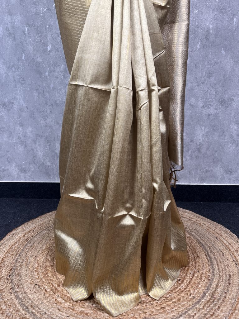 SEMI TUSSAR SILK WEAVING BANARASI SAREE - Image 3