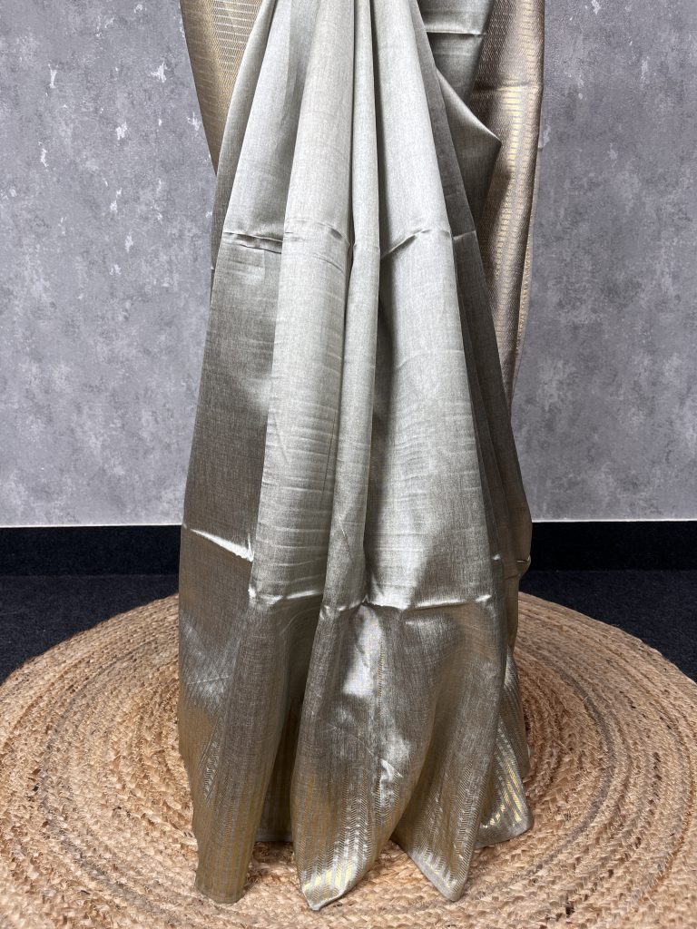 SEMI TUSSAR SILK WEAVING BANARASI SAREE - Image 3