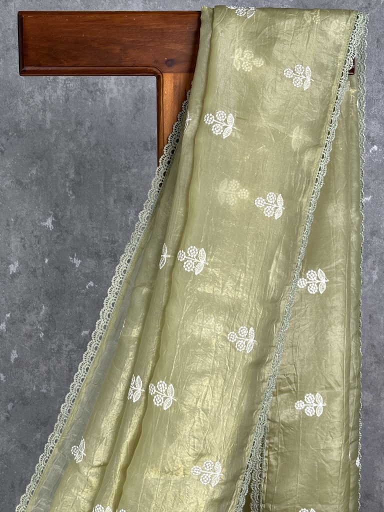 VISCOSE ORGANZA EMBROIDERY SAREE - Image 2