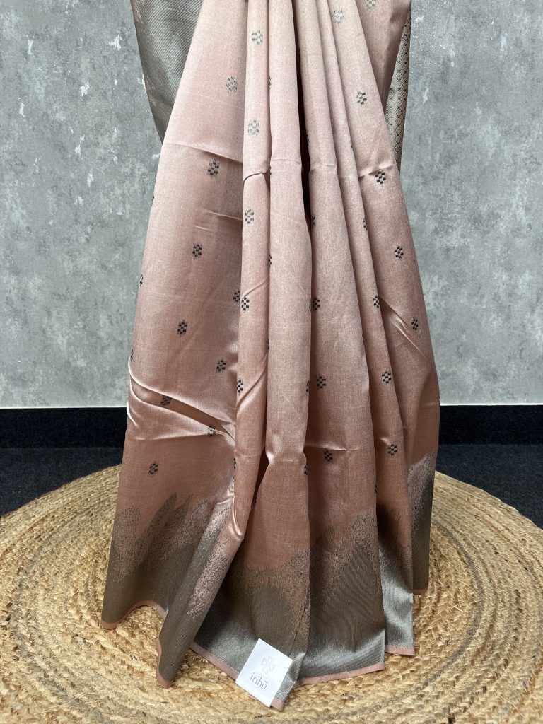 SEMI TUSSAR SILK WEAVING BANARASI SAREE - Image 3