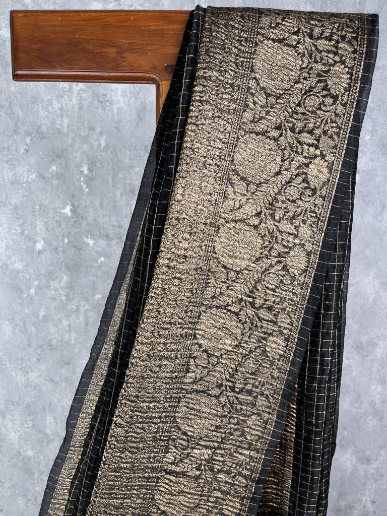 SILK ORGANZA ZARI CRUSH BANARASI SAREE - Image 2