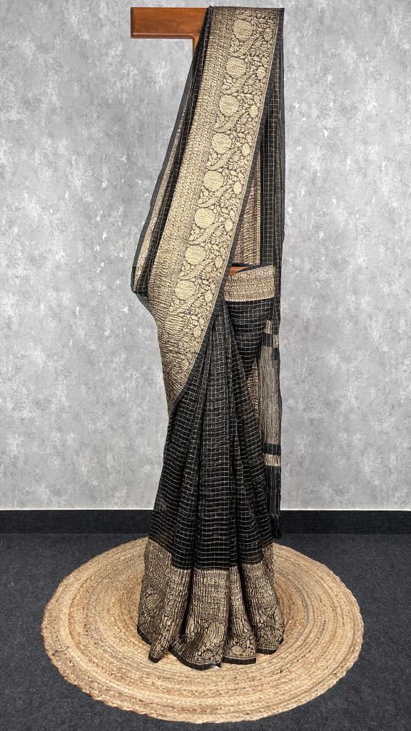 SILK ORGANZA ZARI CRUSH BANARASI SAREE