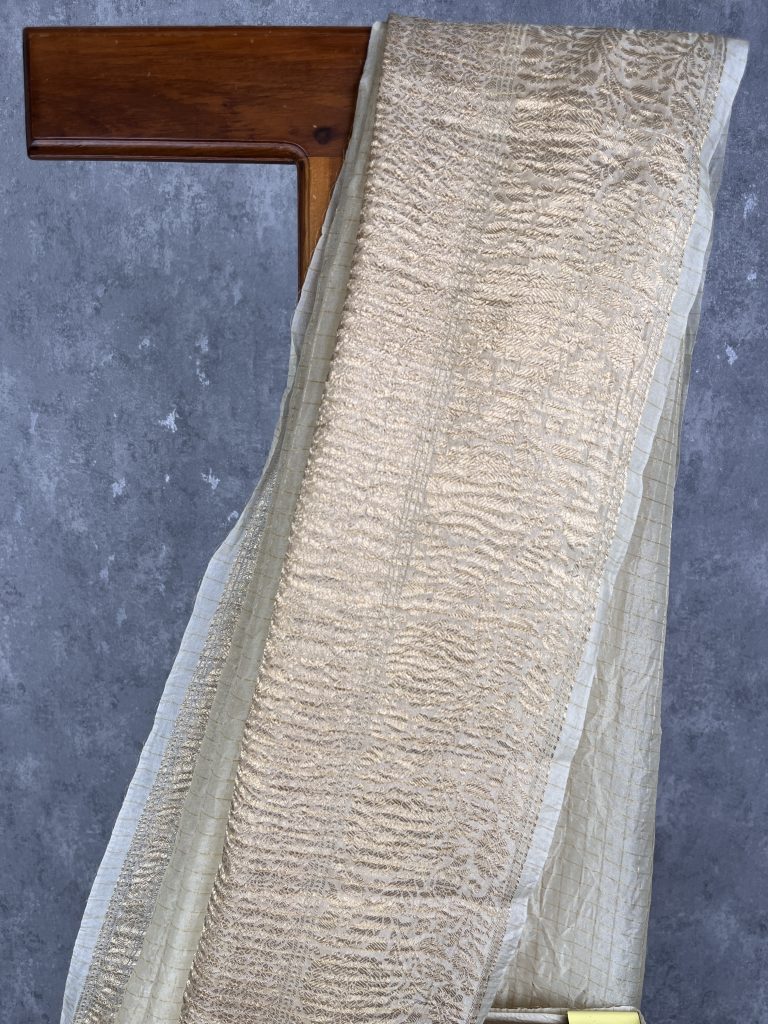 SILK ORGANZA ZARI CRUSH BANARASI SAREE - Image 2