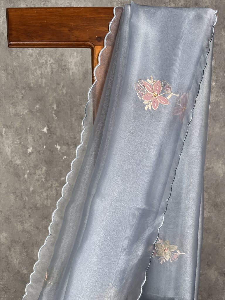 ORGANZA EMBROIDERY SAREE - Image 2