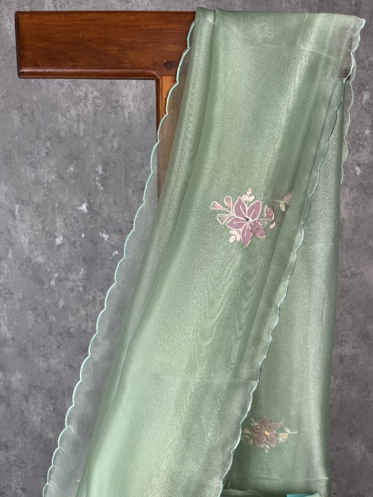 ORGANZA EMBROIDERY SAREE - Image 2