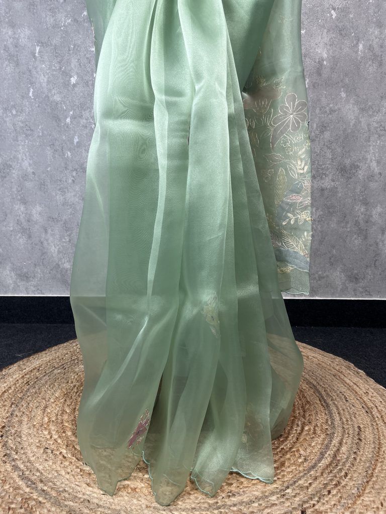 ORGANZA EMBROIDERY SAREE - Image 3