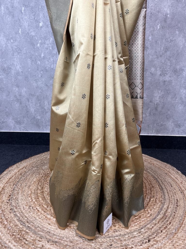 SEMI TUSSAR SILK WEAVING BANARASI SAREE - Image 3
