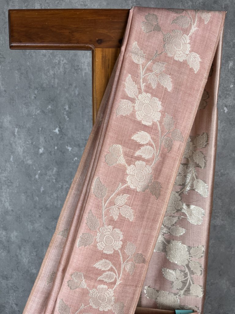 SEMI TUSSAR SILK WEAVING BANARASI SAREE - Image 2