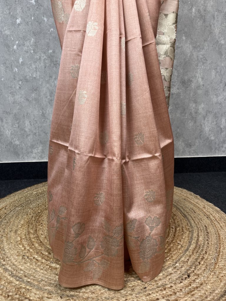 SEMI TUSSAR SILK WEAVING BANARASI SAREE - Image 3