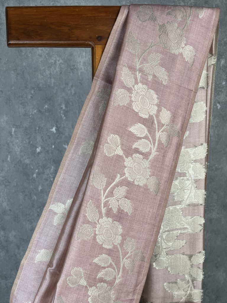 SEMI TUSSAR SILK WEAVING BANARASI SAREE - Image 2