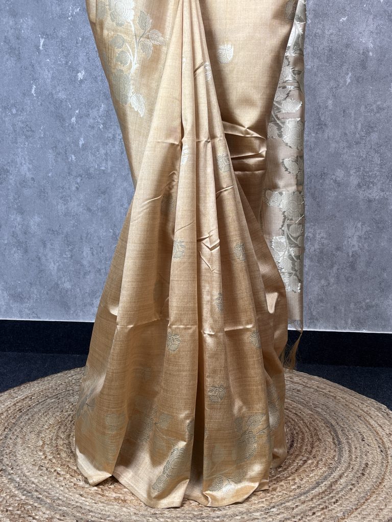 SEMI TUSSAR SILK WEAVING BANARASI SAREE - Image 3