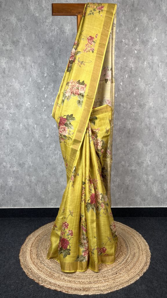 TUSSAR SILK PRINTED SAREE