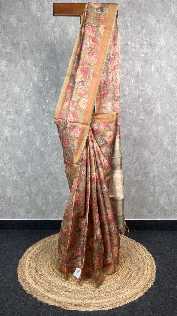 TUSSAR SILK ZARI STRIPES BANARASI SAREE