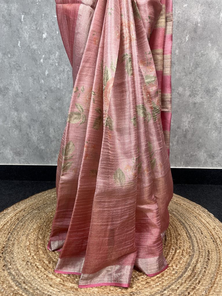 TUSSAR SILK ZARI STRIPES BANARASI SAREE - Image 3
