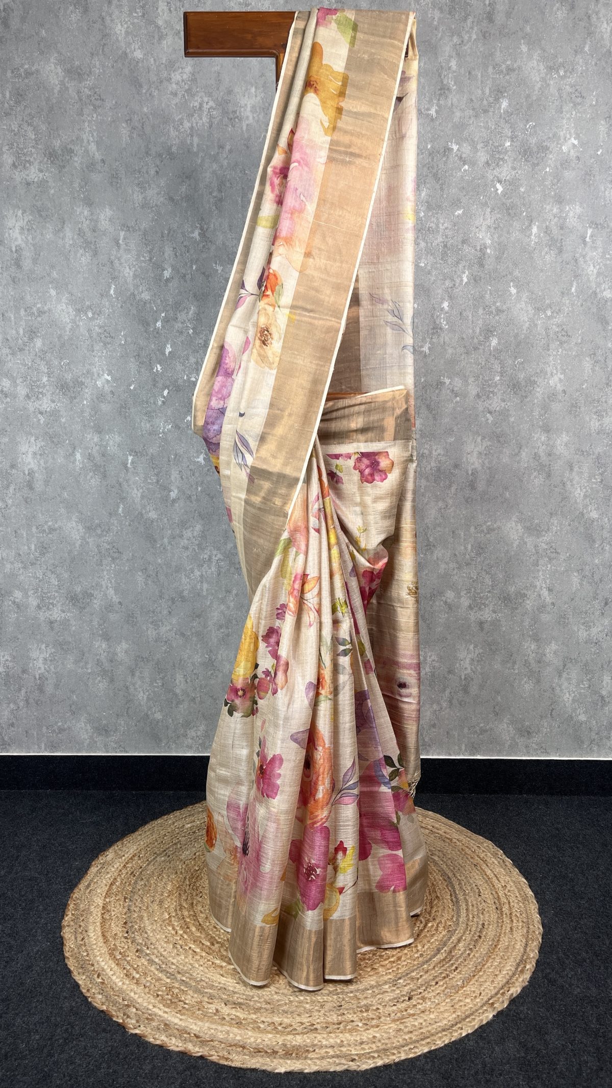 TUSSAR SILK PRINTED SAREE