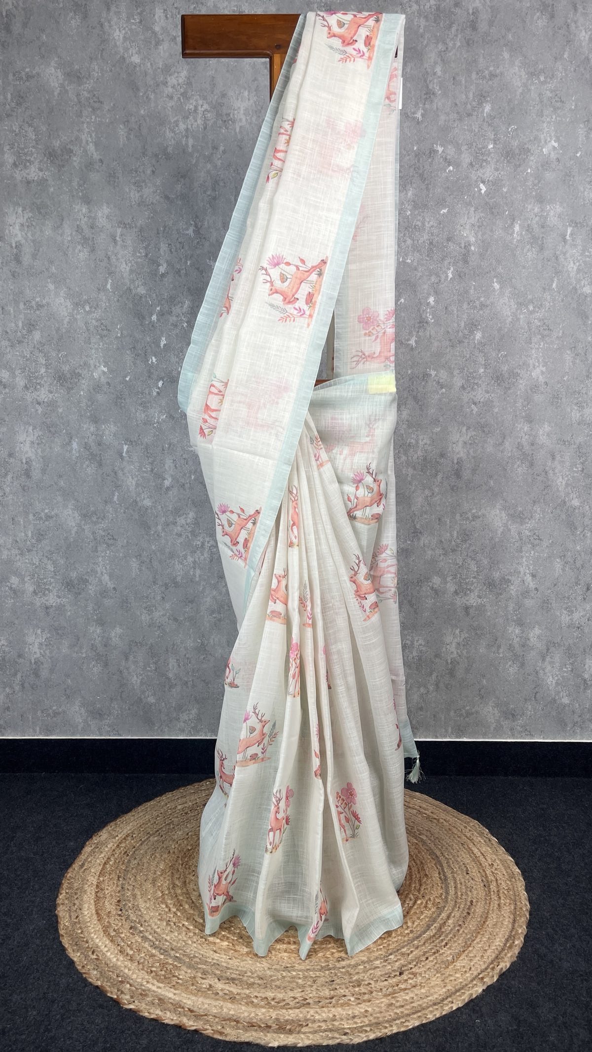 LINEN PRINTED SAREE