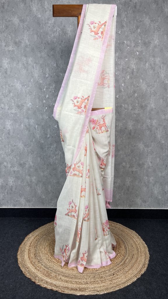 LINEN PRINTED SAREE