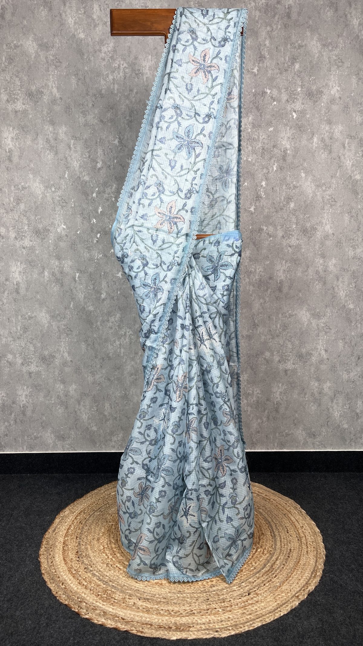 SEMI LINEN PRINTED SAREE