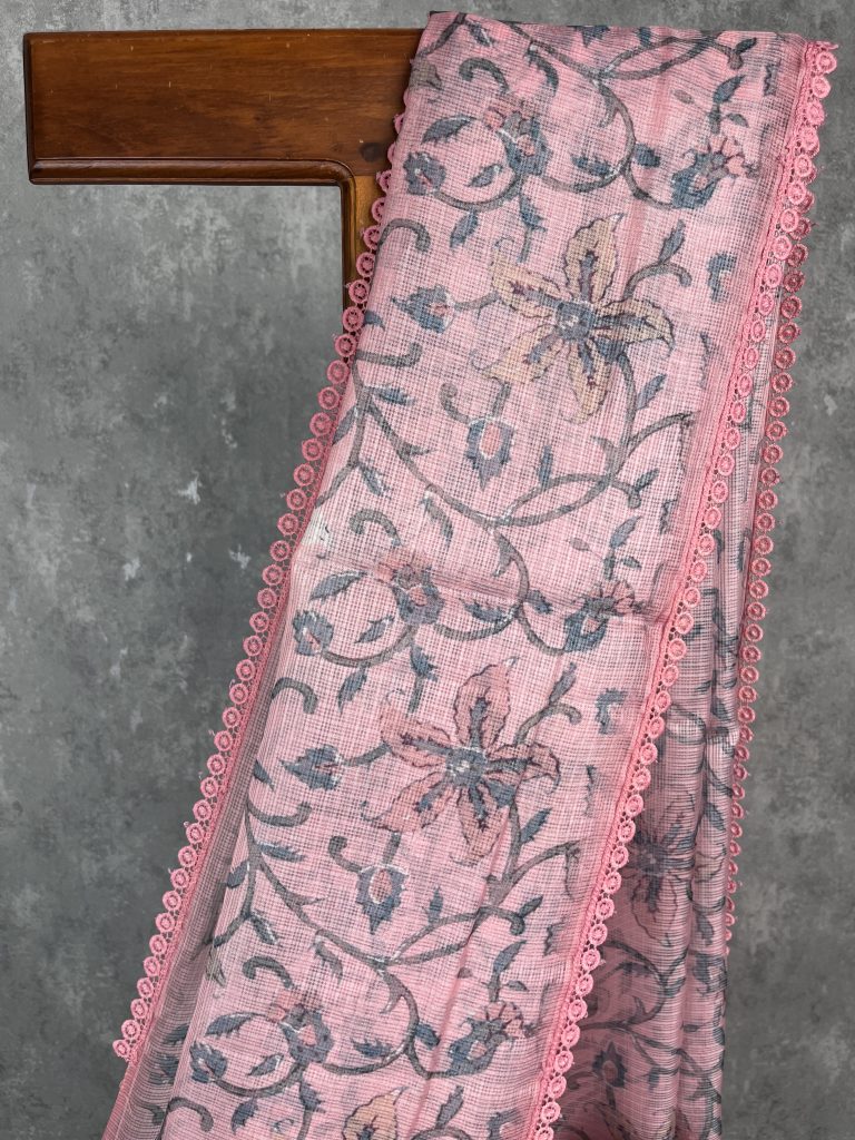 SEMI LINEN PRINTED SAREE - Image 2