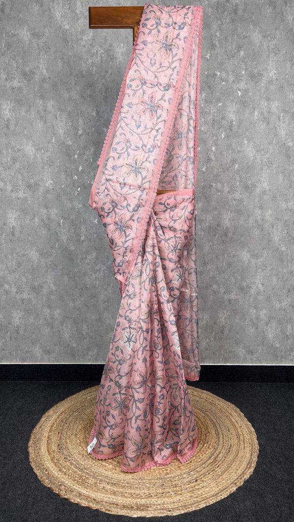 SEMI LINEN PRINTED SAREE